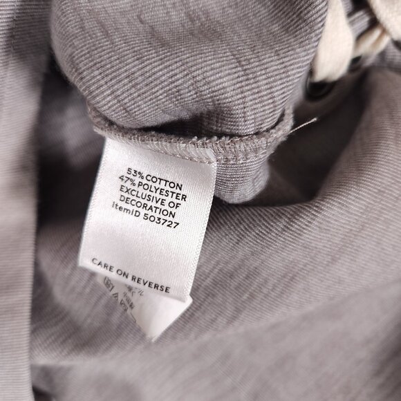 LL Bean Signature Short Sleeve Side Tie Gray Sweatshirt Womens Large Sporty - Picture 12 of 15